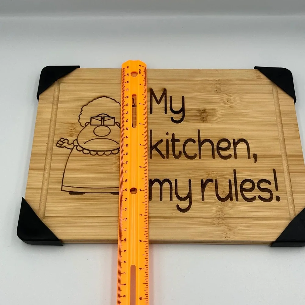 My Kitchen‎ My Rules Bamboo Cutting Board Funny Grandma Gift